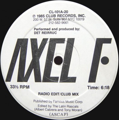 Det Reirruc / Club’s Rappers – Axel F / Like Eddie Did (VLS) (1985) (FLAC + 320 kbps)