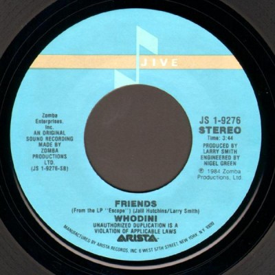 Whodini – Friends / Five Minutes Of Funk (7” VLS) (1984) (FLAC + 320 kbps)