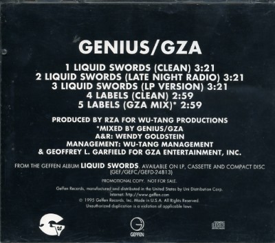GZA – Liquid Swords (Promo CDS) (1995) (FLAC + 320 kbps)