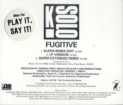 K-Solo – Fugitive (Promo CDS) (1990) (320 kbps)