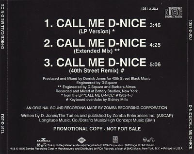 D-Nice – Call Me D-Nice (Promo CDS) (1990) (320 kbps)