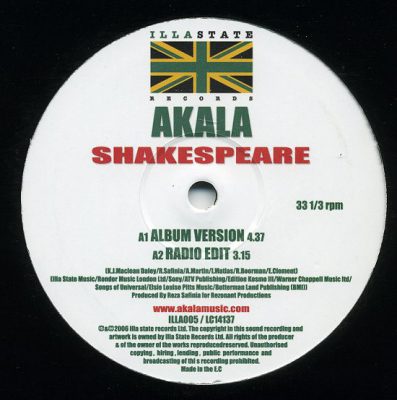 Akala – Shakespeare (VLS) (2006) (FLAC + 320 kbps)