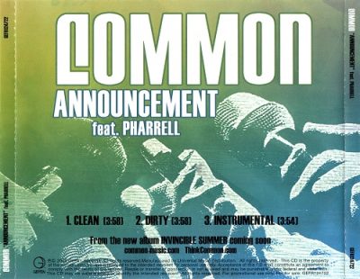 Common – Announcement (Promo CDS) (2008) (FLAC + 320 kbps)