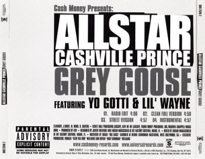 Allstar Cashville Prince – Grey Goose (Promo CDS) (2006) (FLAC + 320 kbps)