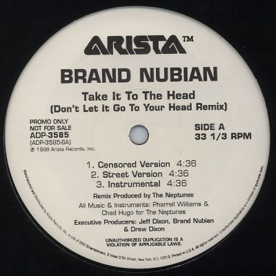 Brand Nubian – Take It To The Head (Don’t Let It Go To Your Head Remix) (Promo VLS) (1998) (FLAC + 320 kbps)