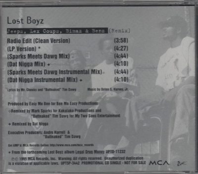 Lost Boyz – Jeeps, Lex Coups, Bimaz & Benz (Remix) (Promo CDS) (1995) (FLAC + 320 kbps)