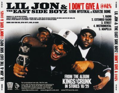 Lil’ Jon & The East Side Boyz – I Don’t Give A Fuck (Promo CDM) (2002) (FLAC + 320 kbps)