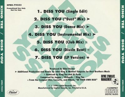 King Tee – Diss You (Promo CDS) (1990) (FLAC + 320 kbps)