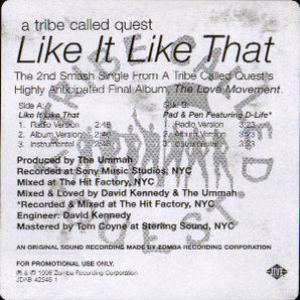 A Tribe Called Quest – Like It Like That / Pad & Pen (Promo VLS) (1998) (192 kbps)