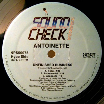 Antoinette ‎- Unfinished Business / Hit ‘Em With This (VLS) (1988) (320 kbps)
