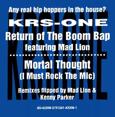 KRS-One – Return Of The Boom Bap / Mortal Thought (I Must Rock The Mic) (Promo CDS) (1994) (FLAC + 320 kbps)