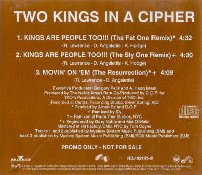 Two Kings In A Cipher – Kings Are People Too!!! (CDS Promo) (1991) (VBR)