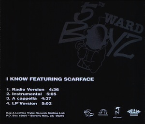 5th Ward Boyz – I Know (1997) (CDS Promo) (VBR)