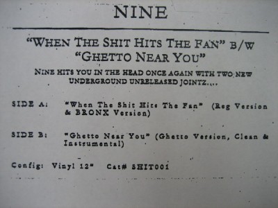 Nine – When The Shit Hits The Fan / Ghetto Near You (VLS) (1996) (VBR)