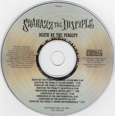 Shabazz The Disciple – Death Be The Penalty (Promo CDS) (1995) (FLAC + 320 kbps)