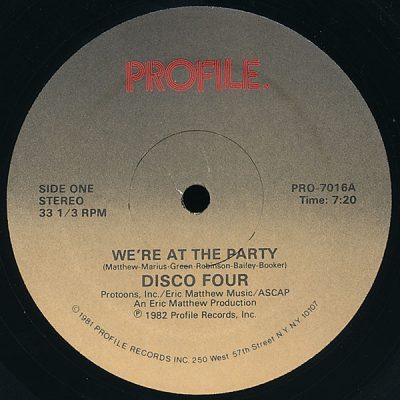 Disco Four – We’re At The Party (1982) (VLS) (FLAC + 320 kbps)