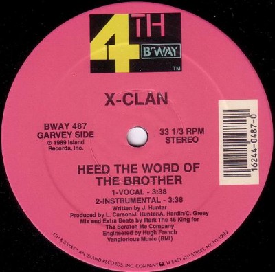 X-Clan – Heed The Word Of The Brother / Raise The Flag (VLS) (1989) (FLAC + 320 kbps)