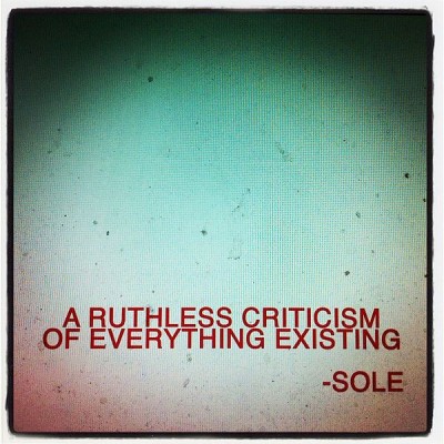 Sole – A Ruthless Criticism Of Everything Existing (2012) (CD) (320 kbps)