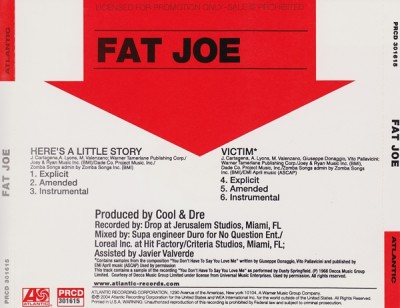 Fat Joe – Here’s A Little Story / Victim (Promo CDS) (2004) (320 kbps)