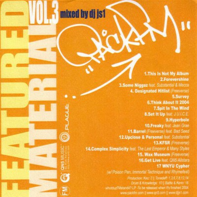 PackFM – Featured Material Vol. 3 (CD) (2004) (FLAC + 320 kbps)