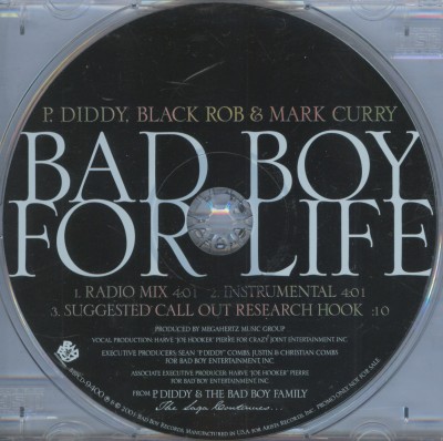 P. Diddy, Black Rob & Mark Curry – Bad Boy For Life (Promo CDS) (2001) (320 kbps)