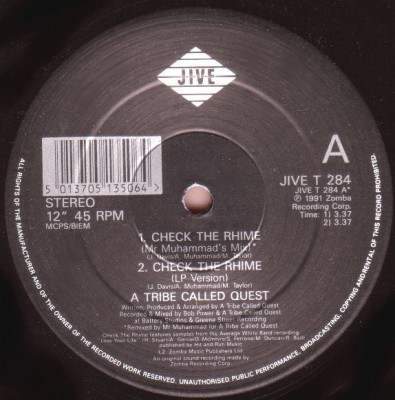 A Tribe Called Quest – Check The Rhime (VLS) (1991) (320 kbps)