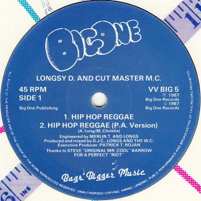 Longsy D & Cutmaster MC – Hip Hop Reggae (VLS) (1987) (320 kbps)