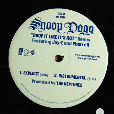 Snoop Dogg – Drop It Like It’s Hot (Remix) (Promo VLS) (2005) (FLAC + 320 kbps)