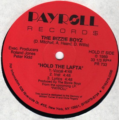 Bizzie Boyz – Hold The Lafta / Droppin It (VLS) (1989) (320 kbps)
