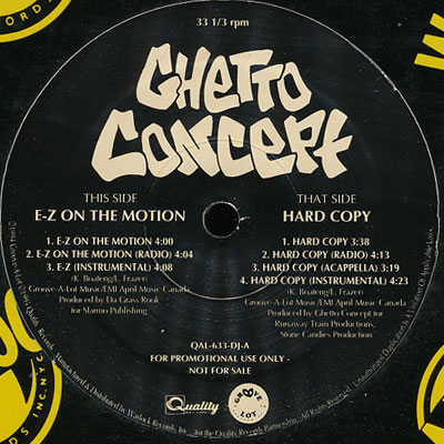 Ghetto Concept – E-Z On The Motion / Hard Copy (VLS) (1994) (FLAC + 320 kbps)