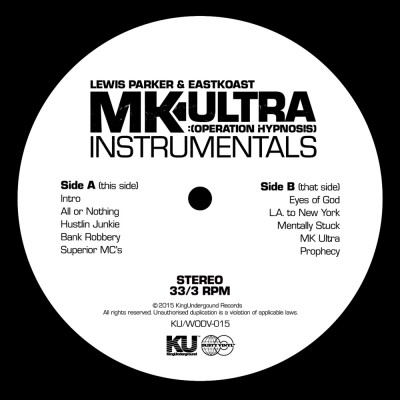 Lewis Parker & Eastkoast – MK Ultra (Operation Hypnosis) (Instrumentals) (Vinyl) (2015) (320 kbps)