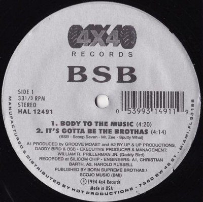 BSB – Body To The Music EP (Vinyl) (1994) (320 kbps)