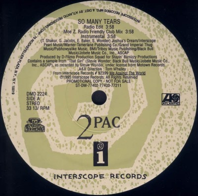 2Pac – So Many Tears (Promo VLS) (1995) (320 kbps)