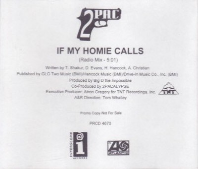 2Pac – If My Homie Calls (CD) (1992) (320 kbps)