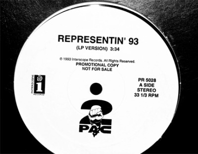 2Pac – Representin’ 93 / 5 Deadly Venomz (Promo VLS) (1993) (320 kbps)