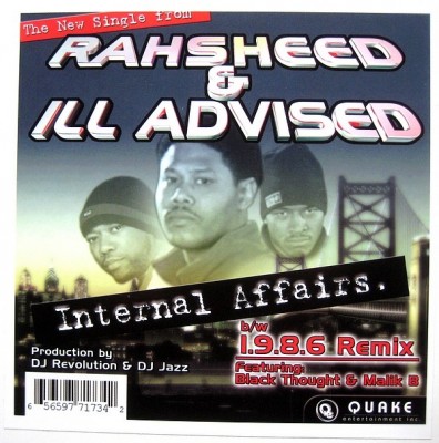 Rahsheed & Ill Advised ‎– Internal Affairs / 1.9.8.6. (Remix) (VLS) (1999) (320 kbps)