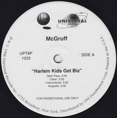 McGruff - Harlem Kids Get Biz -bw- Reppin Uptown (Promo VLS)