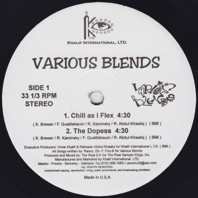 Various Blends - Chill As I Flex -bw- The Dopess (VLS) (1996)