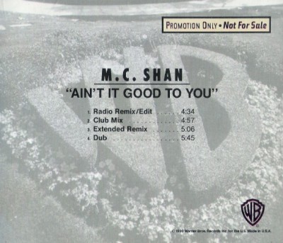 MC Shan – Ain’t It Good To You (Promo CDS) (1990) (320 kbps)