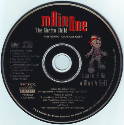 Main One ‎- Learn 2 Be A Man 4 Self (Promo CDS) (1994) (320 kbps)