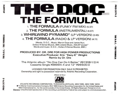 The D.O.C. – The Formula (Promo CDS) (1989) (FLAC + 320 kbps)