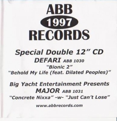 Defari / Major – Bionic 2 / Behold My Life / Concrete Nixxa / Just Can’t Lose (CDM) (2001) (320 kbps)