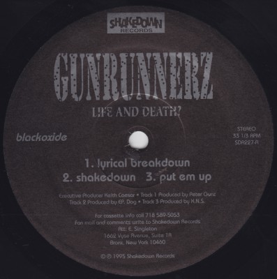 Gunrunnerz – Life And Death EP (Vinyl) (1995) (FLAC + 320 kbps)