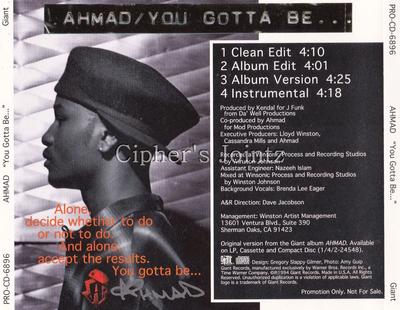 Ahmad – You Gotta Be… (Promo CDS) (1994) (320 kbps)