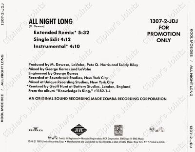 Kool Moe Dee – All Night Long (Promo CDS) (1989) (320 kbps)