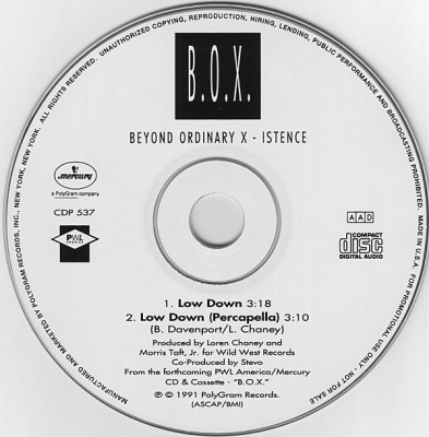 B.O.X. – Low Down (Promo CDS) (1991) (320 kbps)