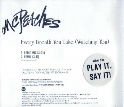MC Peaches – Every Breath You Take (Watching You) (Promo CDS) (1991) (320 kbps)