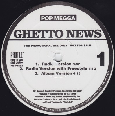 Pop Megga – Ghetto News / Raw (Are You Sure?) (Promo VLS) (1996) (FLAC + 320 kbps)