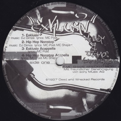 MC Poet & DJ Dimos – Exklusiv EP (Vinyl) (1996) (FLAC + 320 kbps)