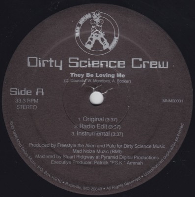 Dirty Science Crew – They Be Loving Me (VLS) (1996) (FLAC + 320 kbps)